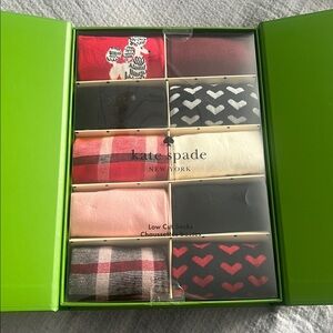 Kate Spade 10 days of socks box set New Poodle Plaid Heart Print